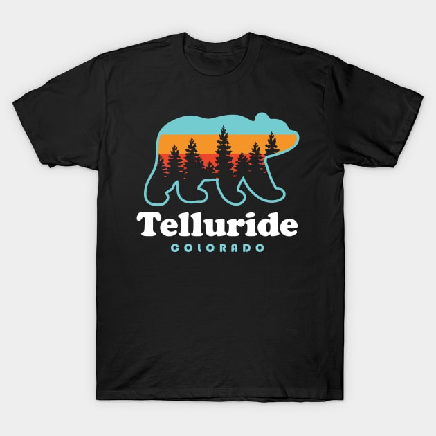 Telluride Colorado Mountains Telluride Mountain Bear T-Shirt by PodDesignShop